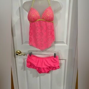 Pink Halter Bikini Set